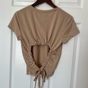 Womens Casual Back Cutout Tee- No Frills LA Size XL